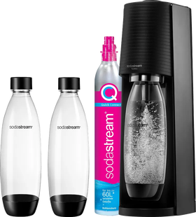SodaStream TERRA Zwart + Kunststof flessen 1 liter 2-pack