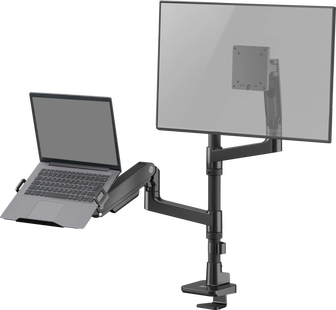 ACT AC8341 Monitorarm 49 inch met gasveer voor 1 monitor met laptophouder