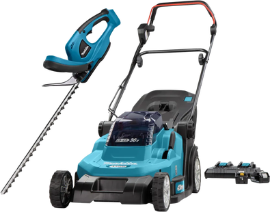 Makita DLM432PT incl. 5,0 Ah Accu (2x) + Makita DUH523Z