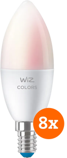 WiZ Smart Kaarslamp 8-pack - Gekleurd en Wit Licht - E14