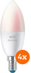 WiZ Smart Kaarslamp 4-pack - Gekleurd en Wit Licht - E14