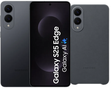 Samsung Galaxy S25 Edge 512GB Zwart 5G + Samsung Kindsuit Back Cover Zwart