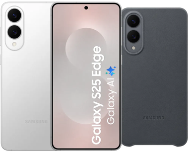 Samsung Galaxy S25 Edge 512GB Zilver 5G + Samsung Kindsuit Back Cover Zwart