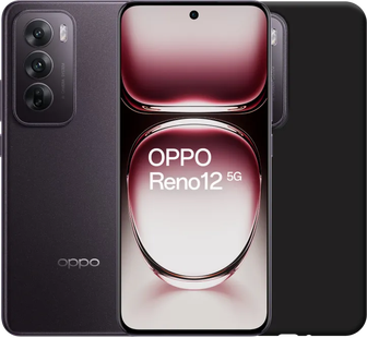 OPPO Reno12 256GB Zwart 5G + Just in Case Back Cover Zwart