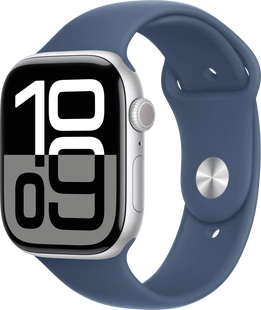 Apple Watch Series 10 46mm Zilver Sportband S/M