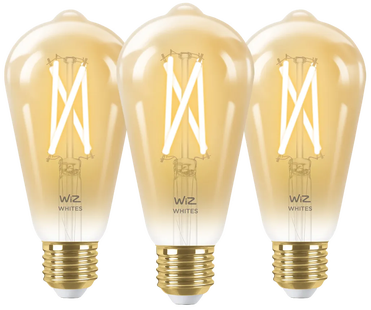 WiZ Smart Filament lamp Edison 3-pack - Warm tot Koelwit Licht - E27
