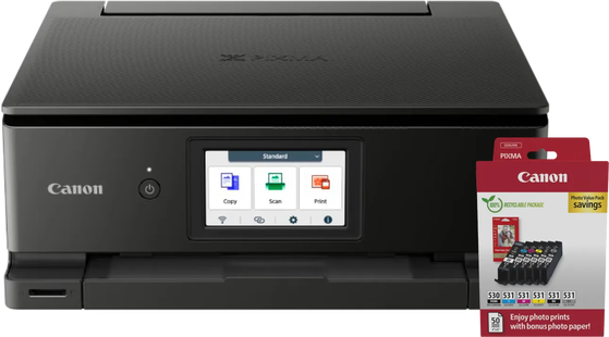 Canon PIXMA TS8750 + 1 set extra cartridges + fotopapier