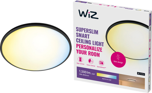 WiZ Plafondlamp SuperSlim - alle tinten wit licht - zwart