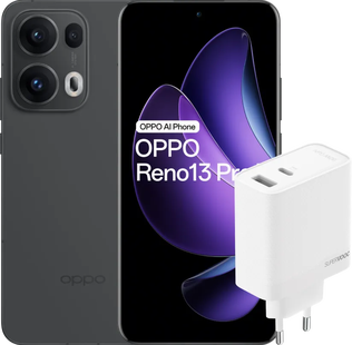 OPPO Reno13 Pro 512GB Zwart 5G + OPPO SuperVOOC Oplader 80W met 2 Poorten