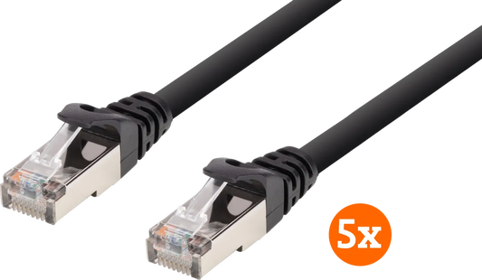 BlueBuilt Netwerkkabel FTP CAT6 1 meter Zwart 5-Pack