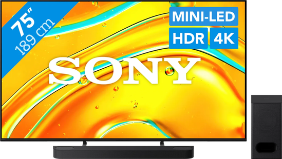 Sony Bravia 5 75 XR Mini-led (2025) + Sony Bravia Theatre Bar 6 Zwart