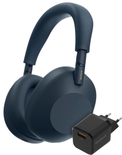 Sony WH-1000XM6 Blauw + BlueBuilt Quick Charge Oplader