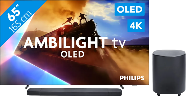 Philips Ambilight 65'' OLED760 4K (2025) + JBL Bar 800 M2 Zwart
