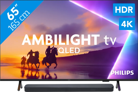 Philips Ambilight 65 PUS8500 QLED 4K (2025) + JBL Bar 300 M2 Zwart