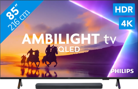 Philips Ambilight 85 PUS8500 QLED 4K (2025) + JBL Bar 300 M2 Zwart