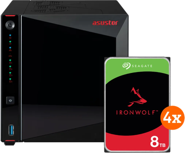 ASUSTOR AS5404T + Seagate Ironwolf 32TB (4x8TB)