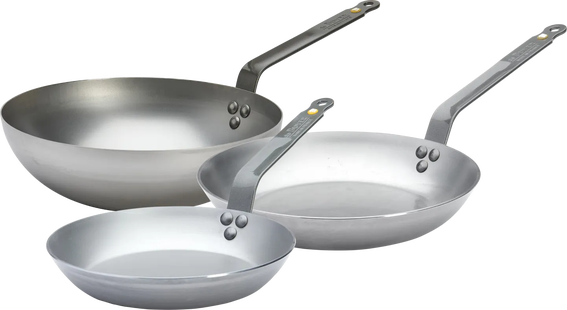 De Buyer Mineral B Koekenpannenset 24 + 28 cm + Wokpan 28 cm