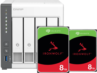 QNAP TS-433-4G + Seagate Ironwolf 16TB (2x8TB)