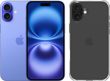 Apple iPhone 16 Plus 128GB Blauw + BlueBuilt Protective Back Cover Transparant