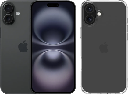 Apple iPhone 16 Plus 256GB Zwart + BlueBuilt Protective Back Cover Transparant