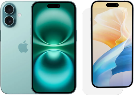 Apple iPhone 16 128GB Groen + BlueBuilt Screenprotector Glas