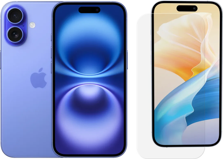 Apple iPhone 16 128GB Blauw + BlueBuilt Screenprotector Glas