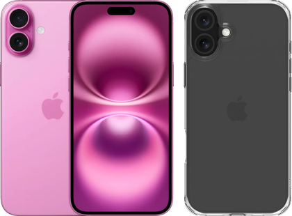 Apple iPhone 16 Plus 128GB Roze + BlueBuilt Protective Back Cover Transparant