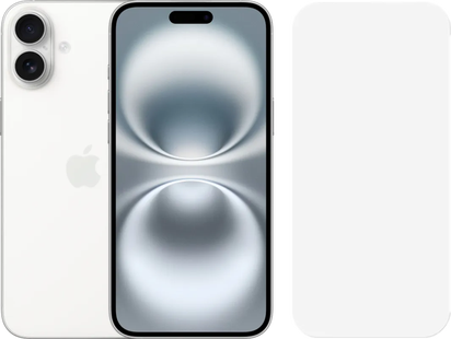 Apple iPhone 16 Plus 256GB Wit + BlueBuilt Screenprotector Glas