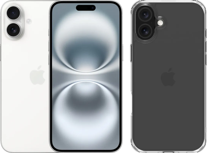 Apple iPhone 16 Plus 256GB Wit + BlueBuilt Protective Back Cover Transparant
