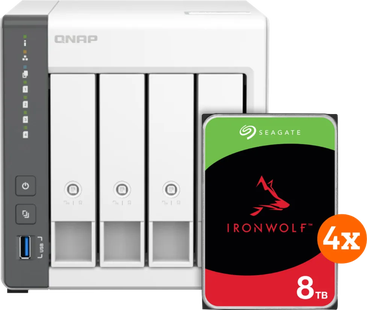 QNAP TS-433-4G + Seagate Ironwolf 32TB (4x8TB)