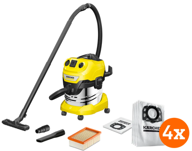 Karcher WD 4 P S V-20/5/22 + Karcher Stofzuigerzak voor WD 4/5/6 (4x)