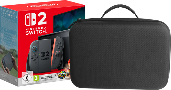 Nintendo Switch 2 + Mario Kart World + BlueBuilt Travel Case XL