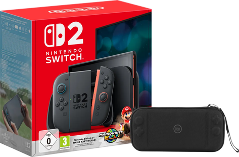 Nintendo Switch 2 + Mario Kart World + BlueBuilt beschermhoes