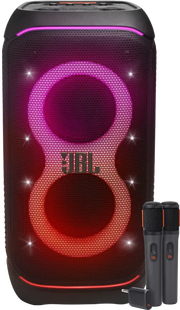 JBL Partybox Stage 320 + Draadloze microfoonset