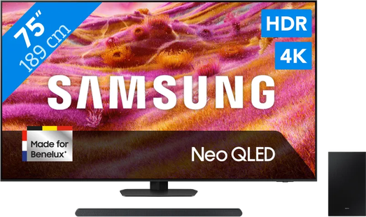 Samsung 75 Neo QLED QN90F 4K (2025) + Samsung HW-S700D Zwart (2024)