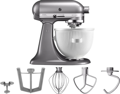 KitchenAid Artisan Mixer 5KSM125 Contourzilver + IJsbereider