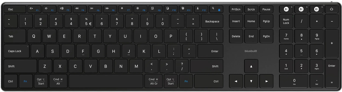BlueBuilt Draadloos Bluetooth Toetsenbord Pro QWERTY