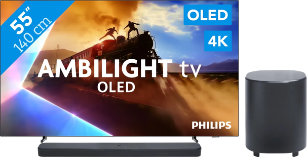 Philips Ambilight 55'' OLED760 4K (2025) + JBL Bar 500 M2 Zwart