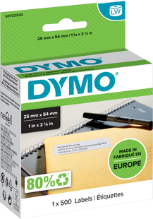 DYMO Etiket voor retouradres 25x54mm 500 stuks