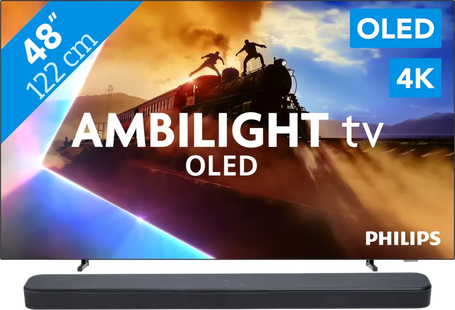 Philips Ambilight 48'' OLED760 4K (2025) + JBL Bar 300 M2 Zwart