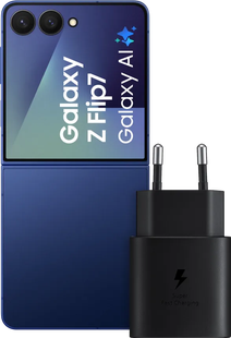 Samsung Galaxy Z Flip 7 512GB Blauw 5G + Samsung Oplader 25 Watt Zwart