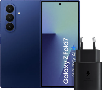 Samsung Galaxy Z Fold 7 512GB Blauw 5G + Samsung Oplader 25 Watt Zwart