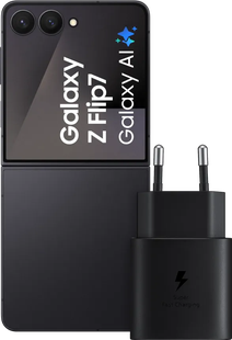 Samsung Galaxy Z Flip 7 256GB Zwart 5G + Samsung Oplader 25 Watt Zwart
