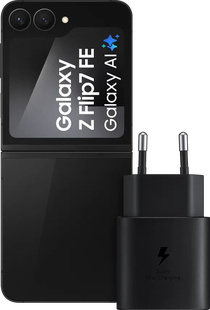 Samsung Galaxy Z Flip 7 FE 256GB Zwart 5G + Samsung Oplader 25 Watt Zwart