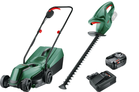 Bosch EasyMower 18V-32-200 + Bosch EasyHedgeCut 18-45 Li + Bosch Starterset 18V 4,0 Ah