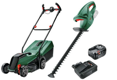 Bosch CityMower 18V-32 + Bosch EasyHedgeCut 18-45 Li + Bosch Starterset 18V 4,0 Ah
