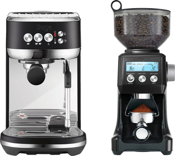 Sage the Bambino Plus Black Truffel + Koffiemolen