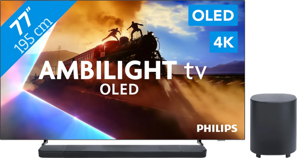 Philips Ambilight 77'' OLED760 4K (2025) + JBL Bar 1000 M2 Zwart