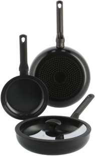 BK Enjoy Koekenpannenset 20 + 28 cm + Hapjespan 28 cm zwart