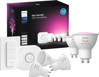 Philips Hue White and Color GU10 Starter Pack - 5 lampen + Bridge + Dimmer